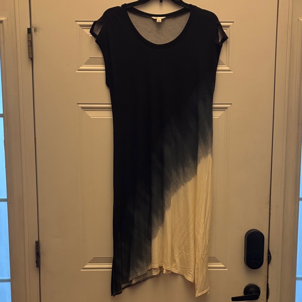 Cato Asymmetrical Black and Cream Dress size large